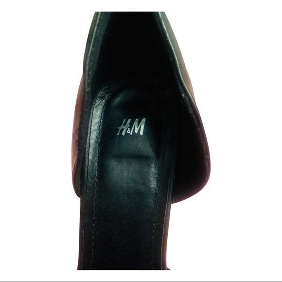 H&M black leather & gold platform heels - Picture 3 of 6